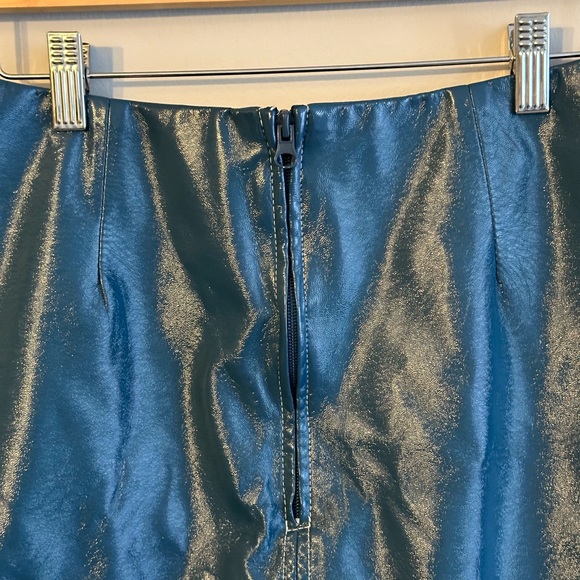 Faux Leather Teal Mini Skirt - Urban Outfitters - Picture 7 of 9